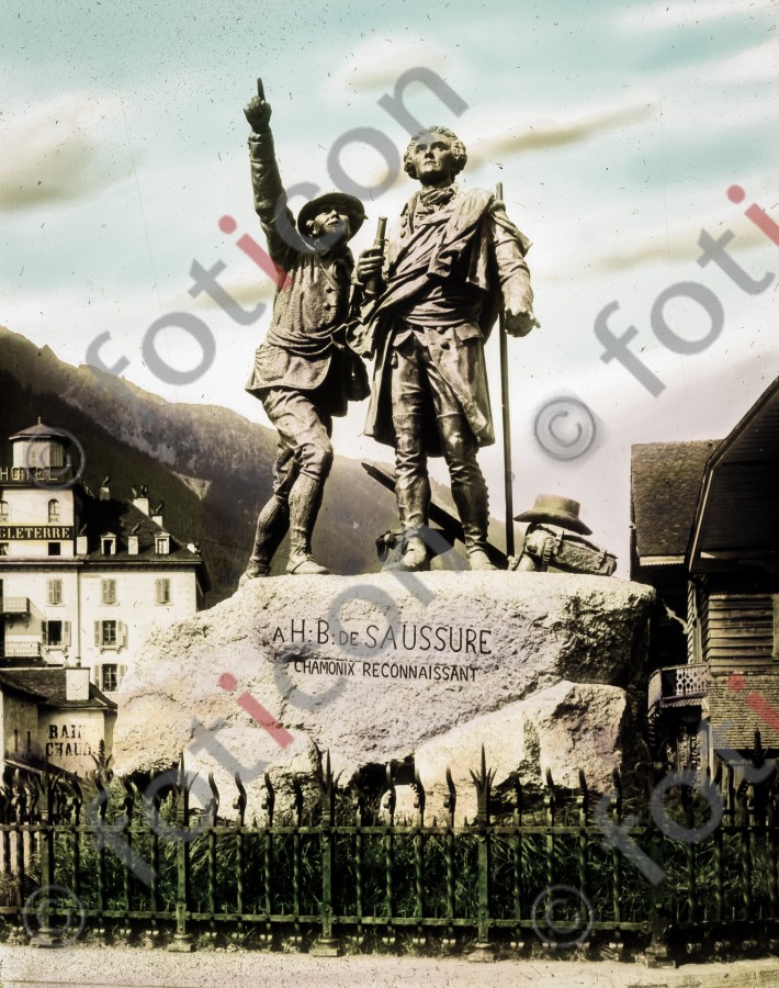 Chamonix, Saussure-Denkmal ; Chamonix, Saussure monument (simon-73-016.jpg)